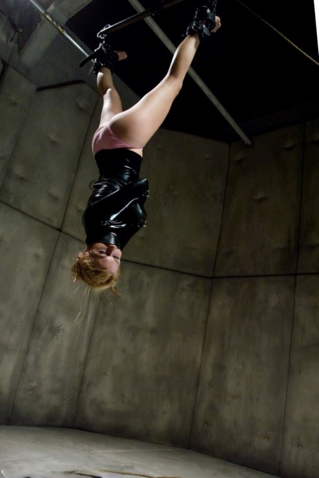 Lexi Belle gets fucked after giving a blowjob while hanging from a ceiling