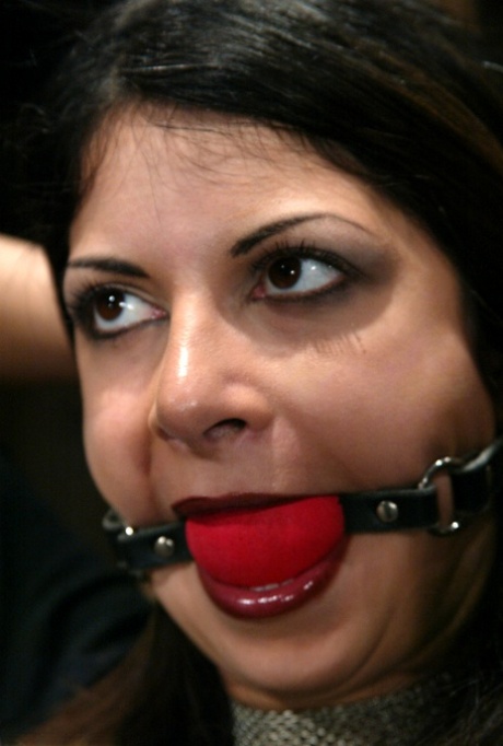 Ball-gagged MILF Gia Jordan gets bound and toyed by her crazy master